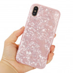 Wholesale iPhone Xr 6.1in IMD Dream Marble Fashion Case (Rose Pink)